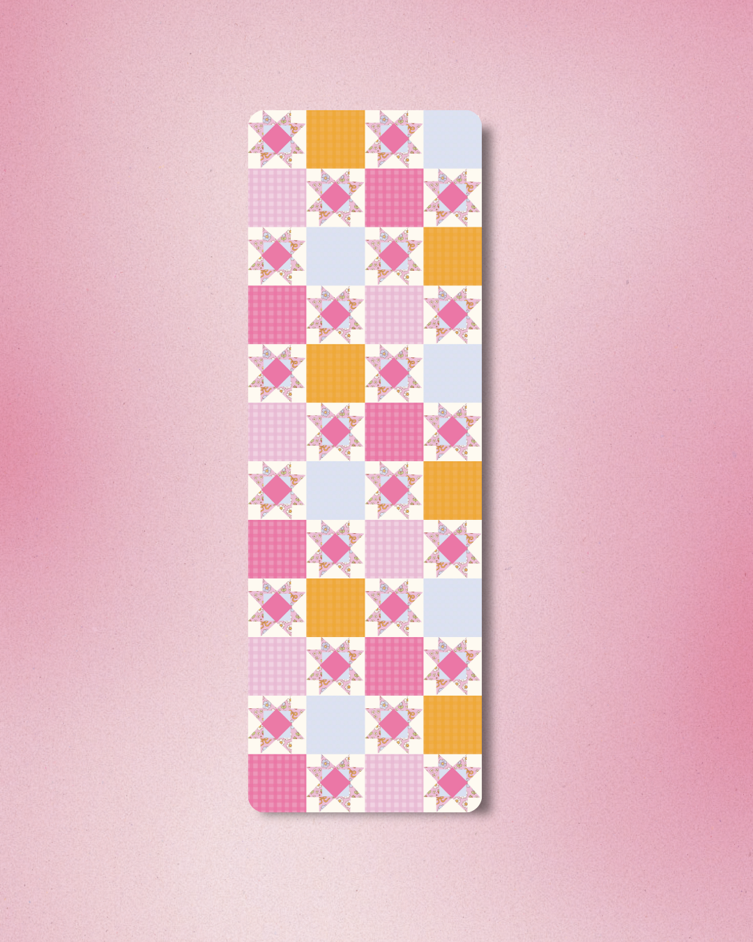 Pink Patchwork Quilt Bookmark